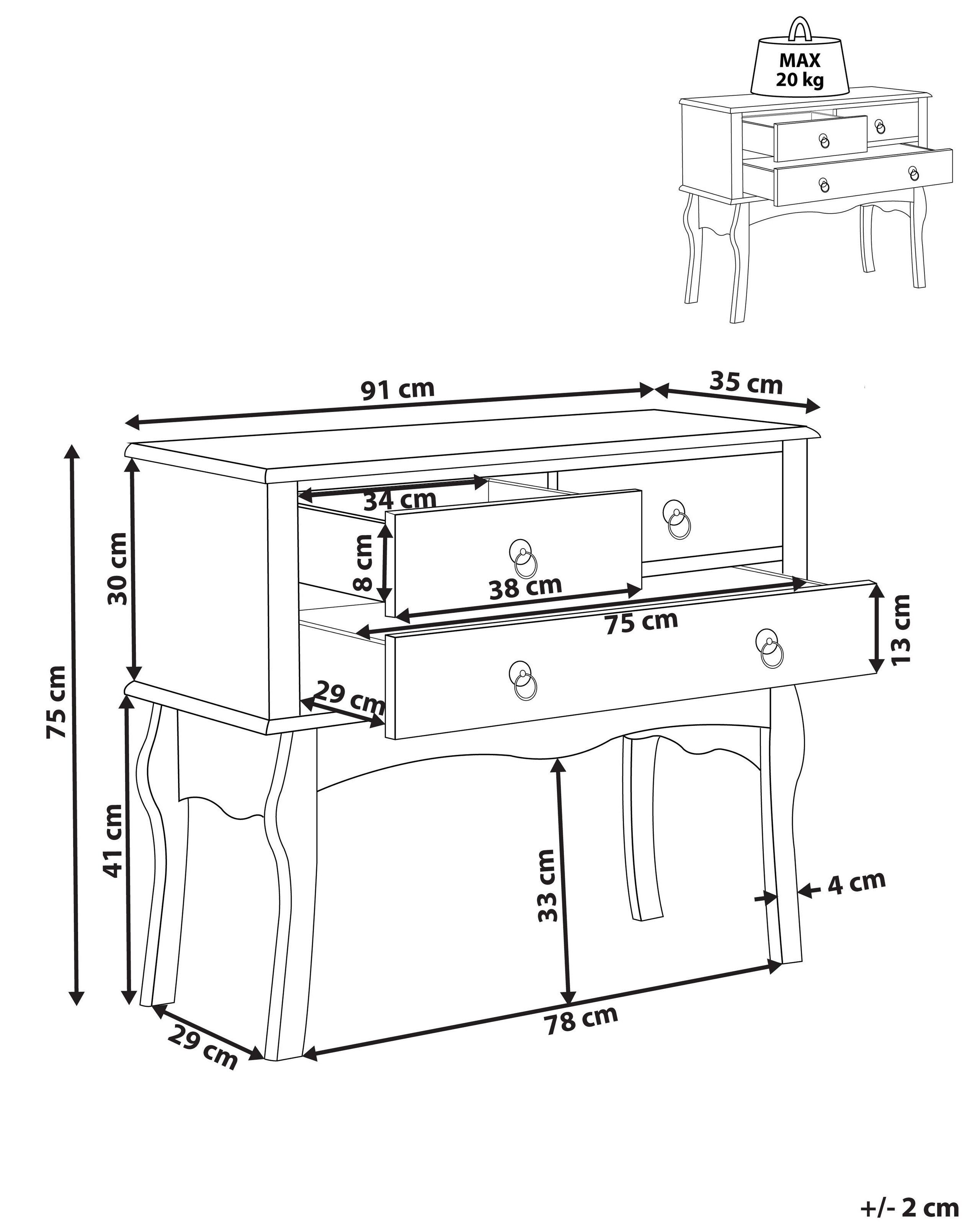 Beliani Console en MDF Rétro LAMAR  