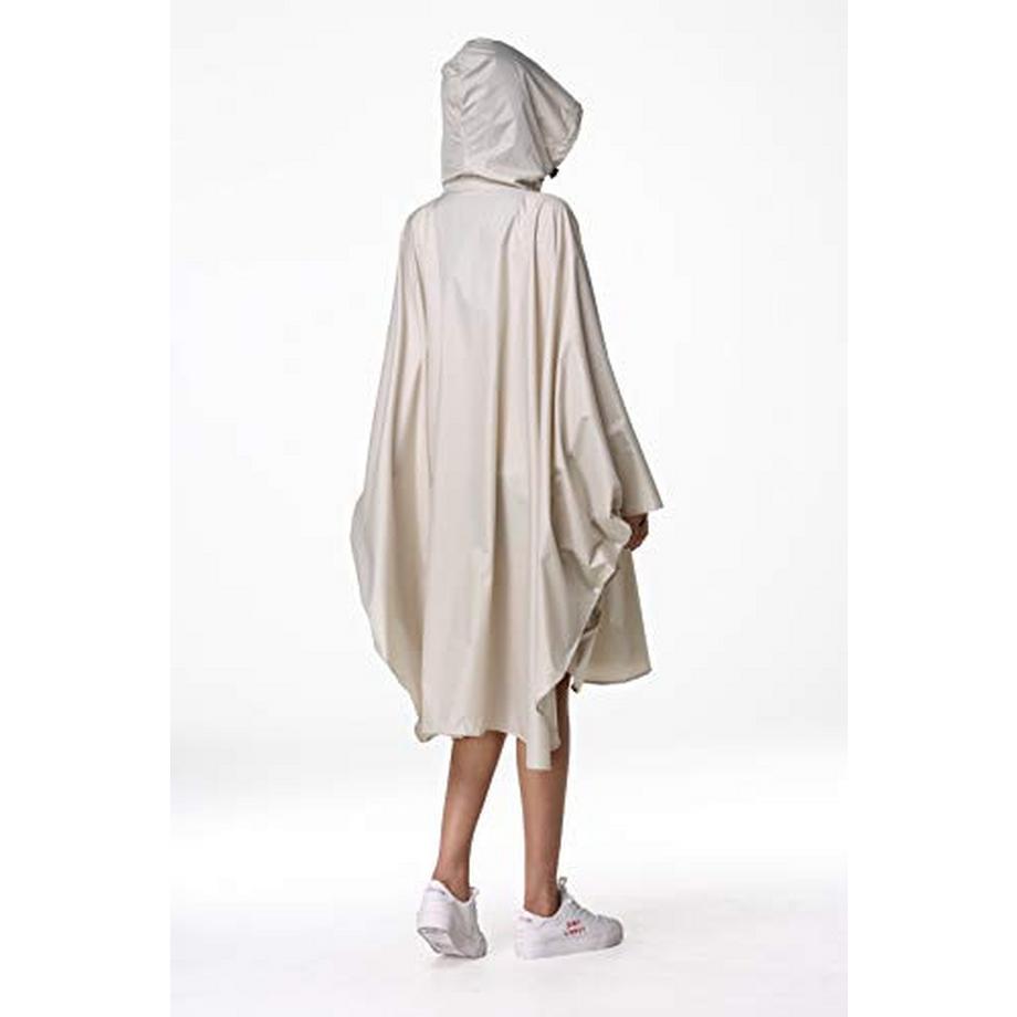 Alopini Stylischer wasserdichter Regenponcho mit Kapuze Reissverschluss  