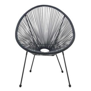 mutoni Chaise de jardin noir (lot de 2)  