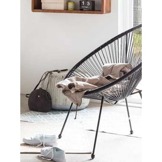 mutoni Chaise de jardin noir (lot de 2)  