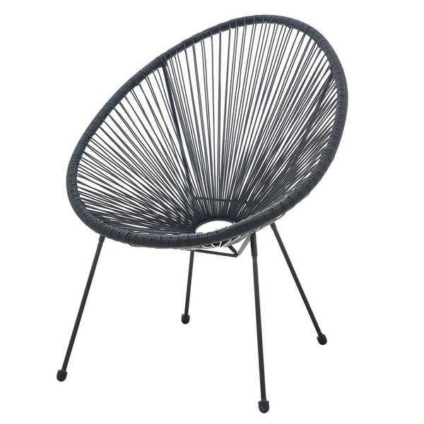 mutoni Chaise de jardin noir (lot de 2)  