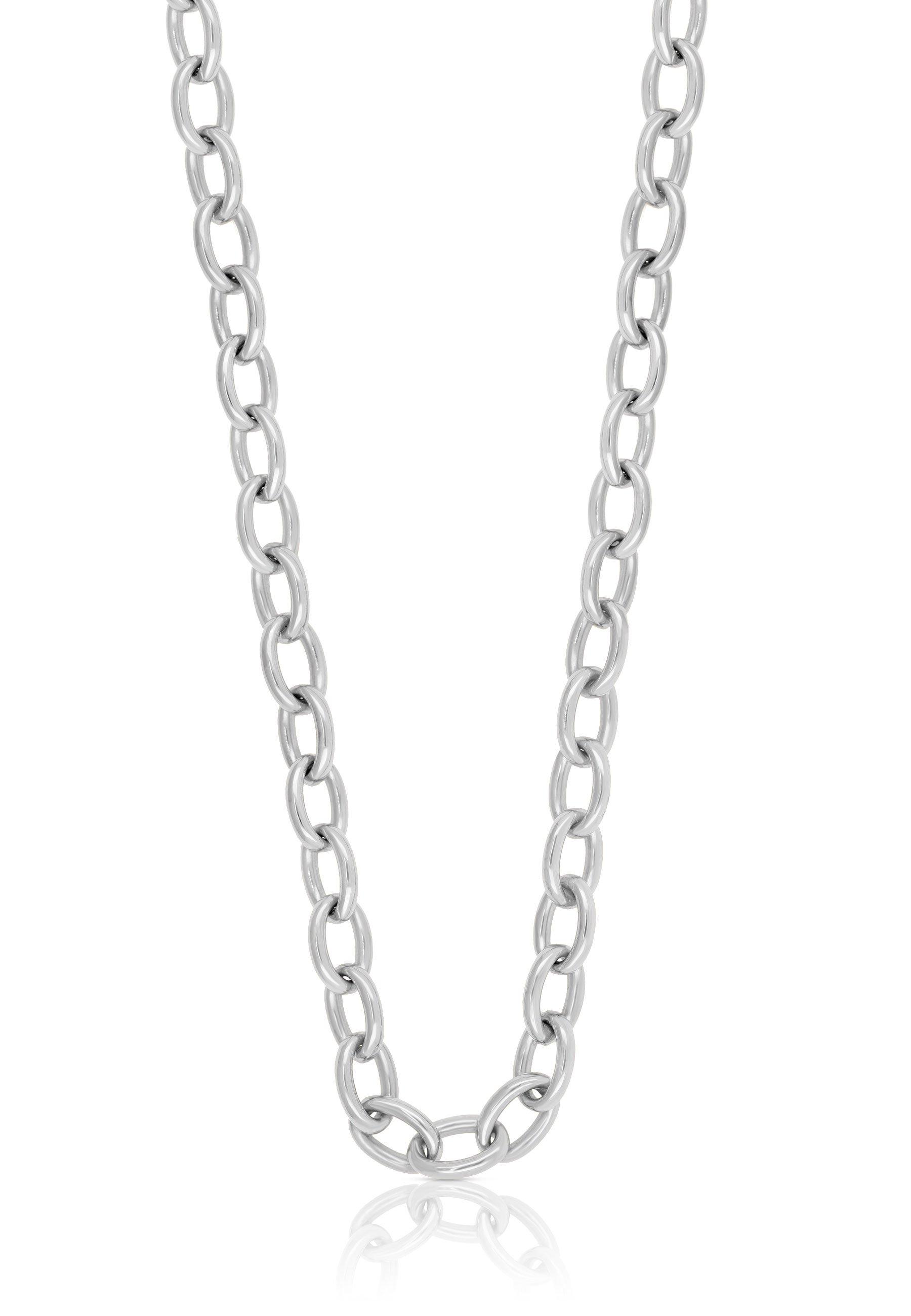 MUAU Schmuck  Collier forçat or blanc 750, 45cm, 6mm 