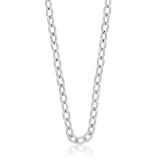 MUAU Schmuck  Collier forçat or blanc 750, 45cm, 6mm 