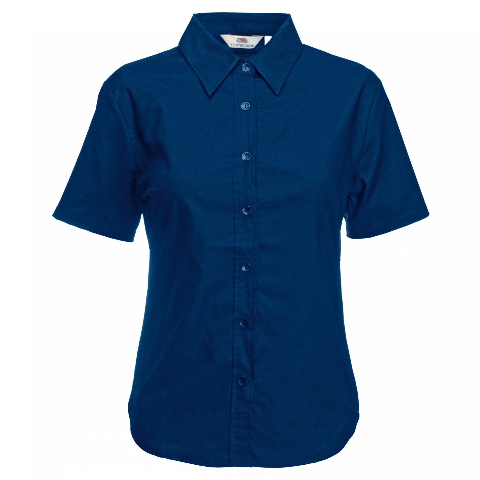 Image of Fruit of the Loom LadyFit Oxford Bluse, Kurzarm - L