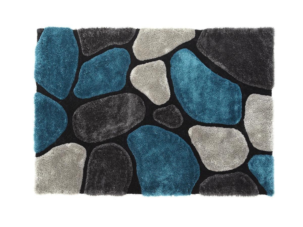 OZAIA Tapis shaggy à  poils longs PIETRA turquoise et1  