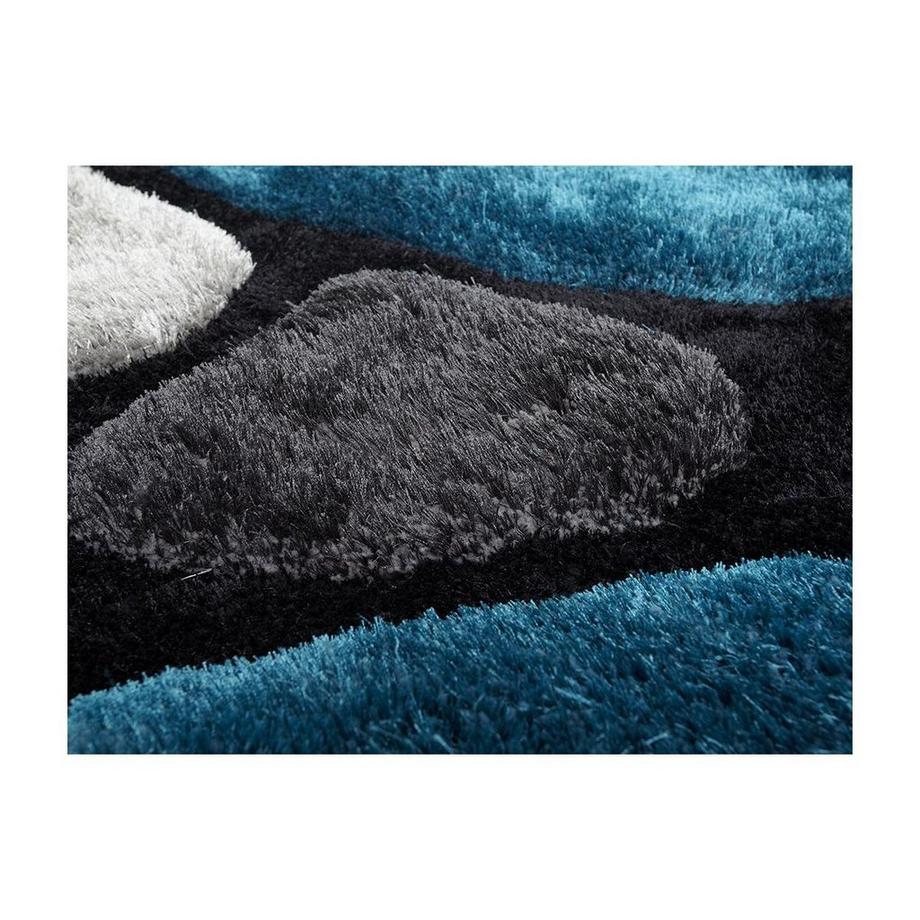 OZAIA Tappeto shaggy PIETRA turchese e grigio x1  