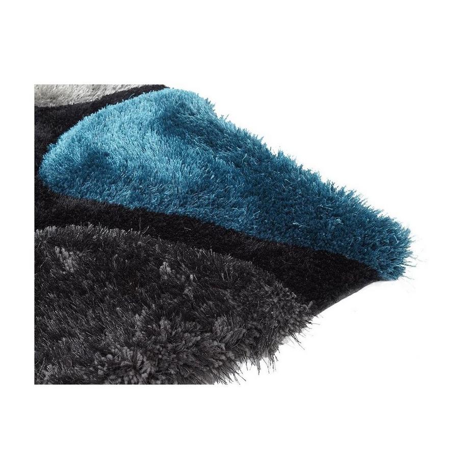 OZAIA Tappeto shaggy PIETRA turchese e grigio x1  