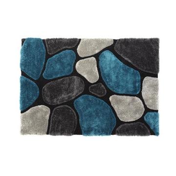 Tapis shaggy à  poils longs PIETRA turquoise et1