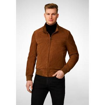 Veste en cuir pour hommes Henry, en cuir velours de chèvre