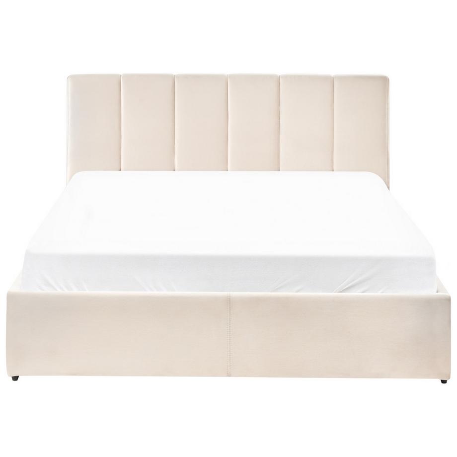 Beliani Letto contenitore en Velluto Minimalista DREUX  