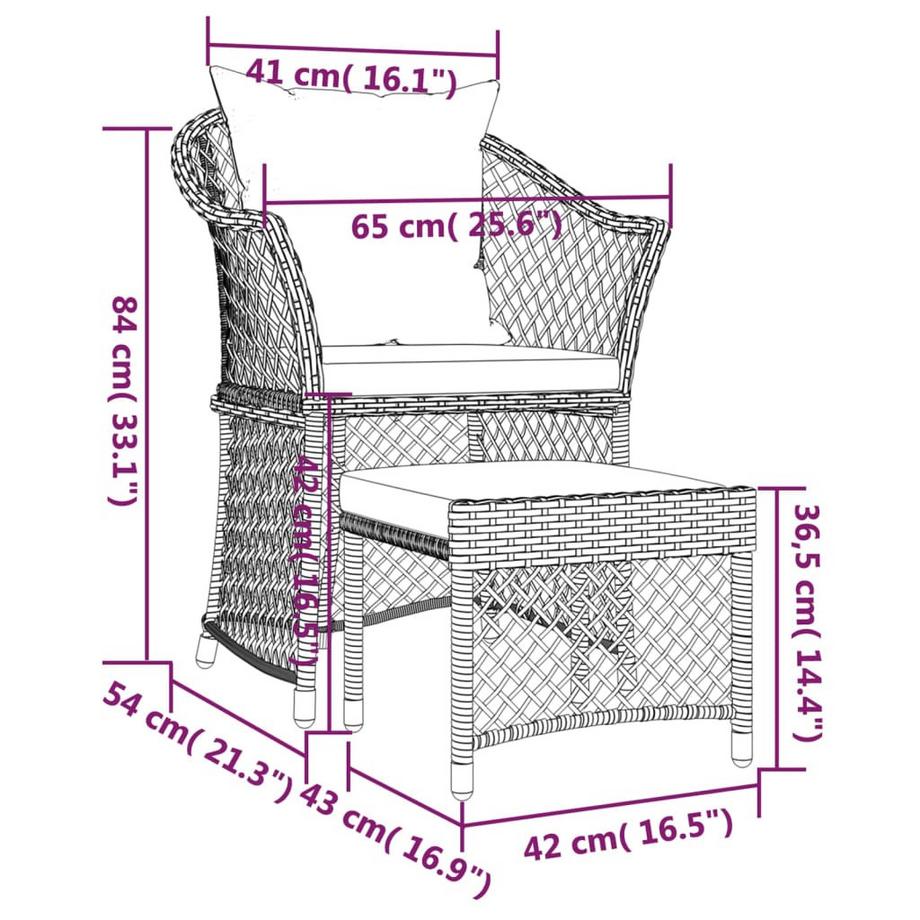 VidaXL Garten-lounge-set poly-rattan  