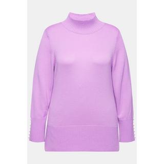 Ulla Popken  Pullover, Woll-Seidenmischung, Stehkragen, Zierperlen 