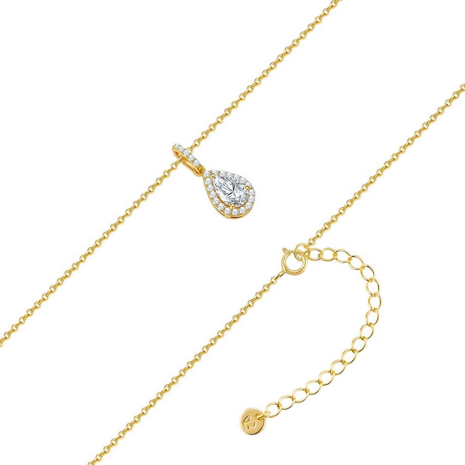 Glanzstücke München  Kette mit Anhänger Sterling Silber gelbgold Zirkonia 