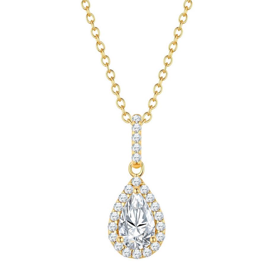 Kette mit Anhänger Sterling Silber gelbgold Zirkonia