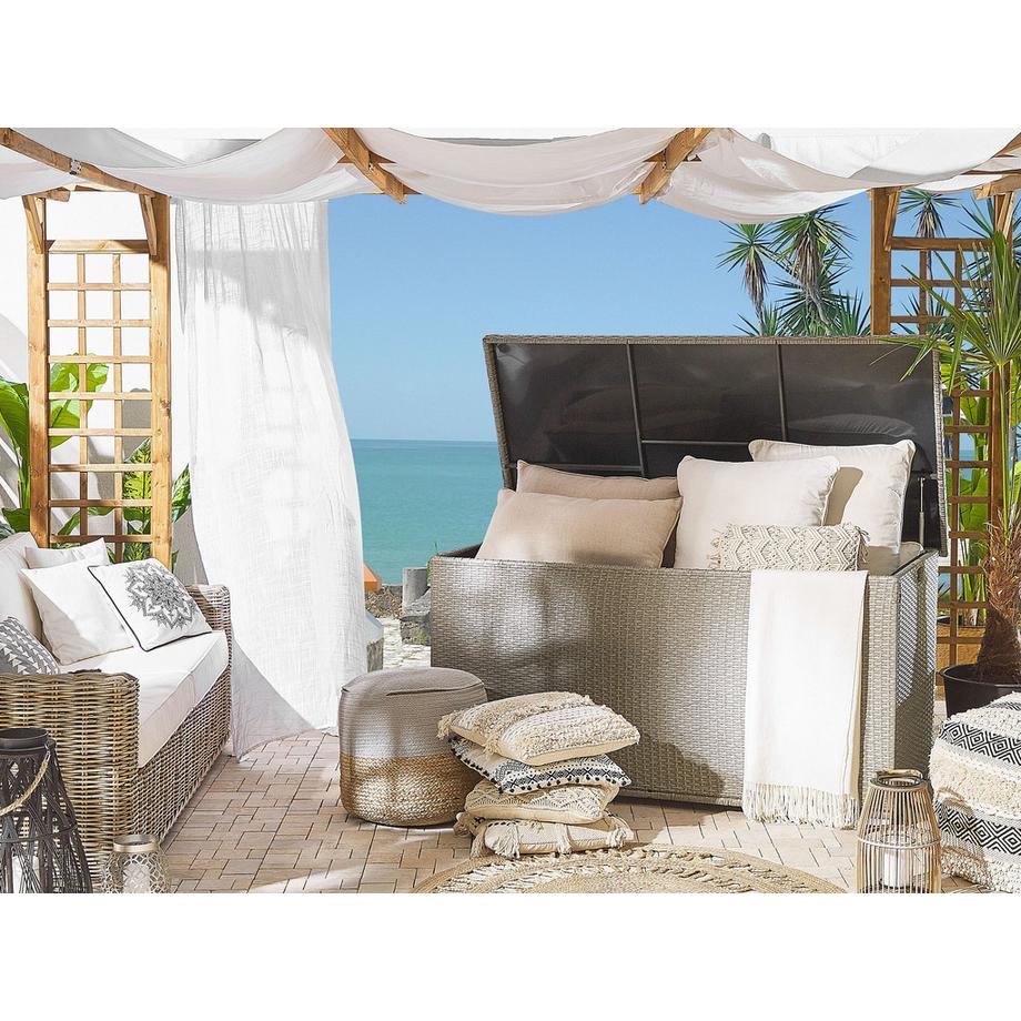 Beliani Aufbewahrungsbox aus PE Rattan Boho MODENA  