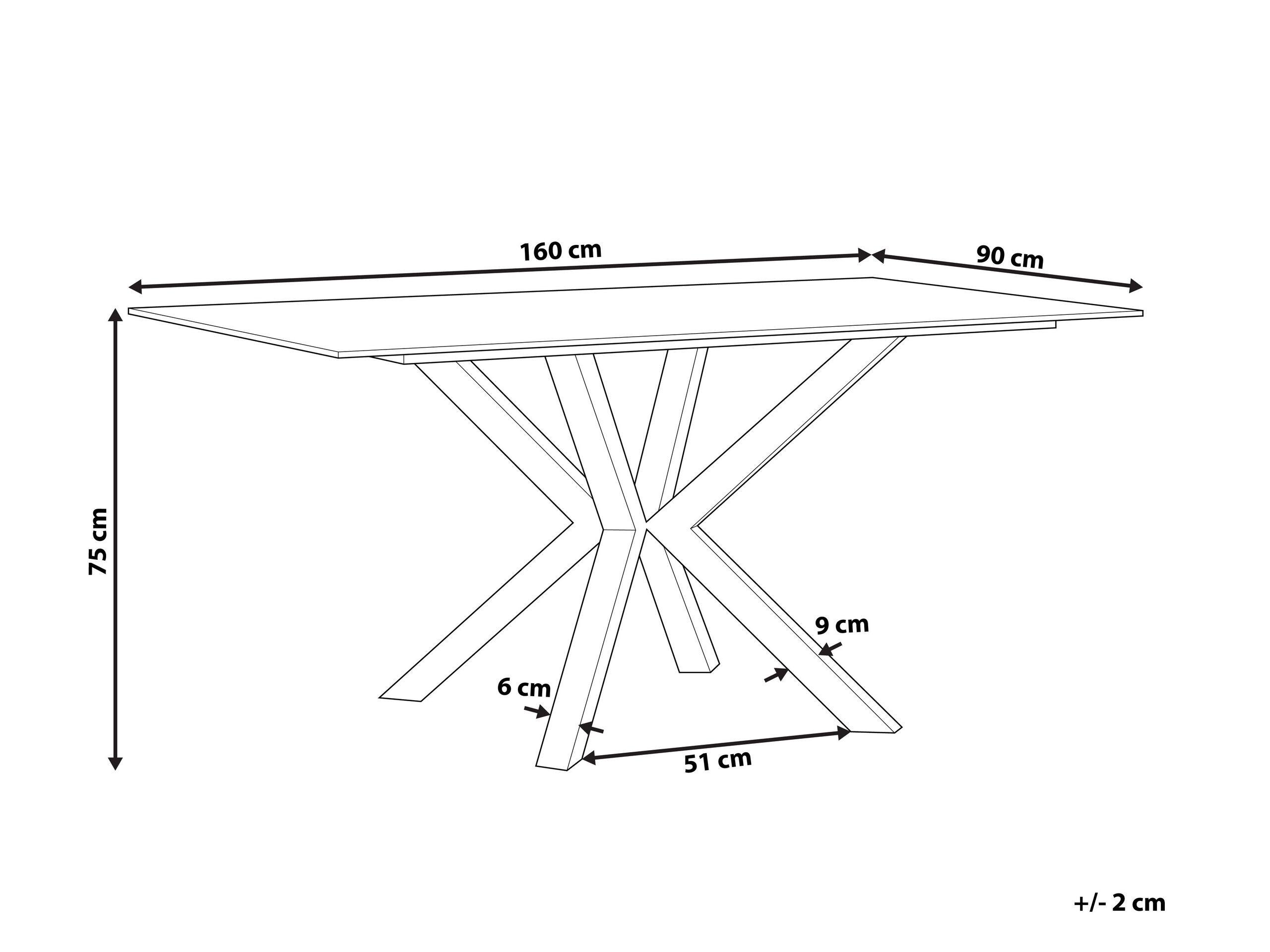 Beliani Table de repas en Verre de sécurité Moderne SABROSA  