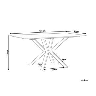 Beliani Table de repas en Verre de sécurité Moderne SABROSA  