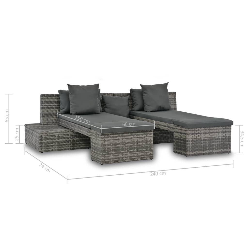 VidaXL Ensemble de sofa rotin synthétique  