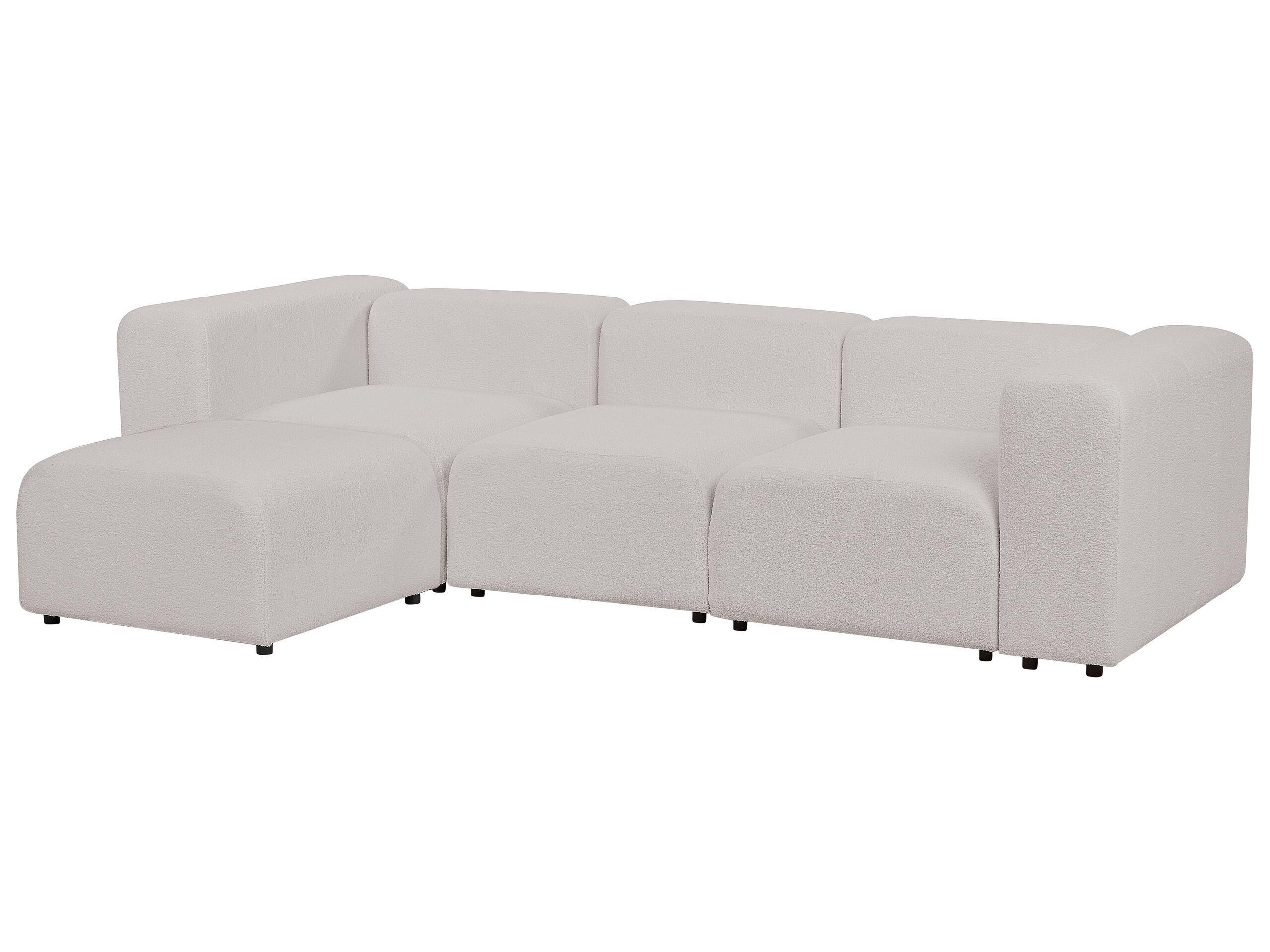 Beliani 3-Sitzer Sofa mit Ottomane aus Bouclé Modern FALSTERBO  