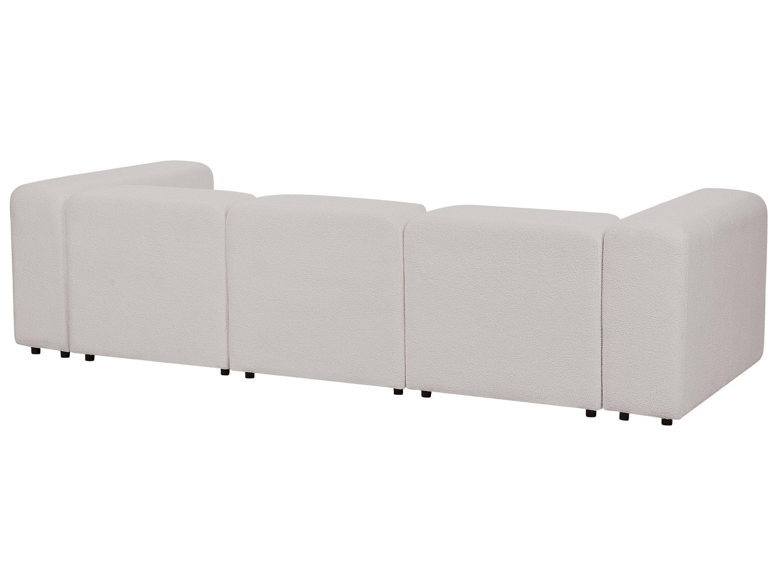 Beliani 3-Sitzer Sofa mit Ottomane aus Bouclé Modern FALSTERBO  