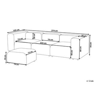 Beliani 3-Sitzer Sofa mit Ottomane aus Bouclé Modern FALSTERBO  