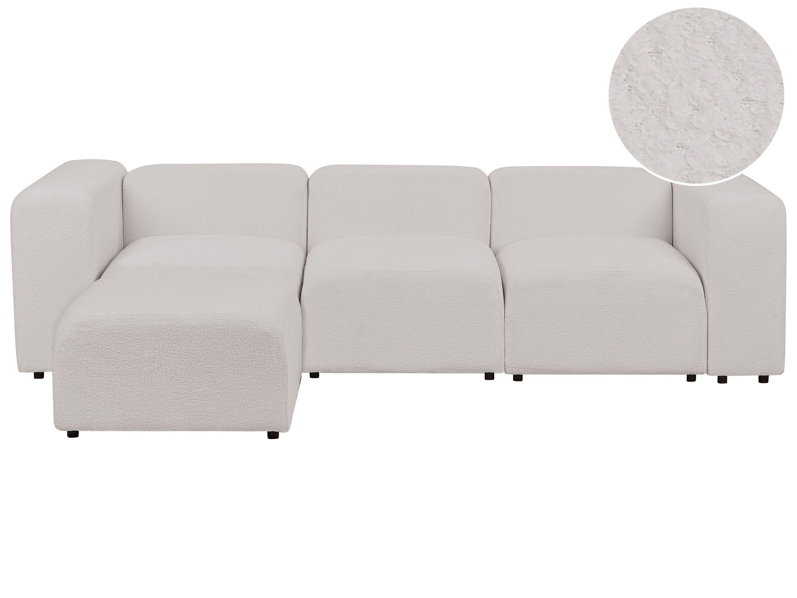 Beliani 3-Sitzer Sofa mit Ottomane aus Bouclé Modern FALSTERBO  