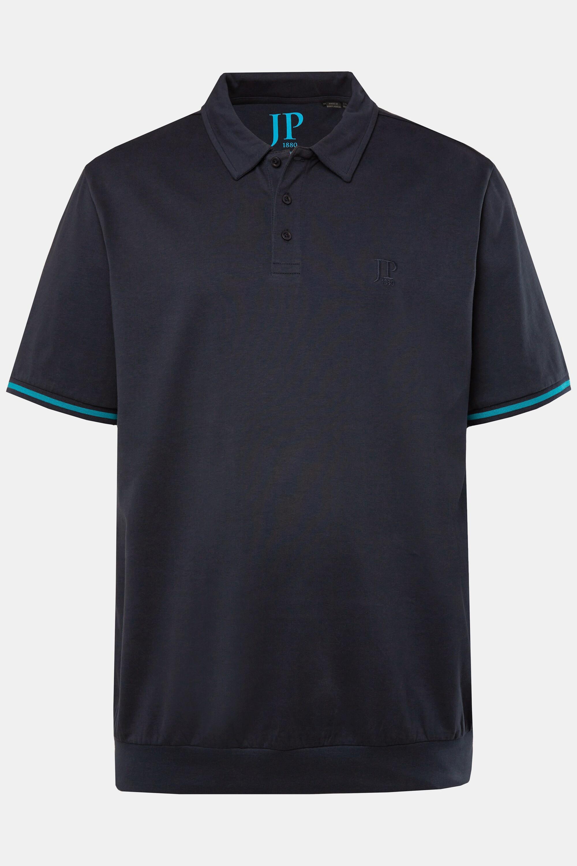 JP1880  Poloshirt, Bauchfit, Jersey, Streifenbündchen 