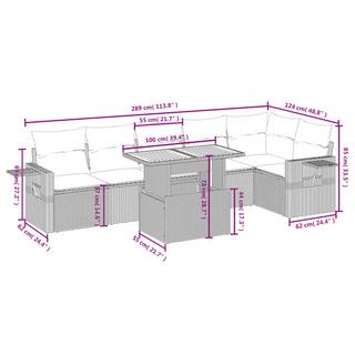 VidaXL Ensemble de canapés de jardin rotin synthétique  