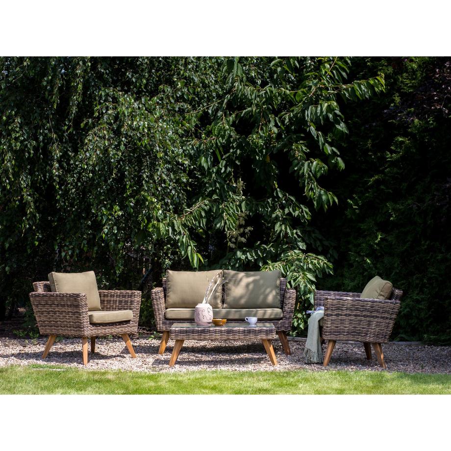 Beliani Set divani con tavolino en Rattan sintetico Retrò VITTORIA  