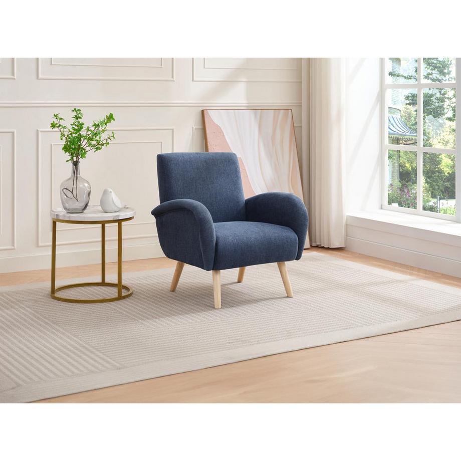 Vente-unique Fauteuil en tissu bleu MAZARONE  