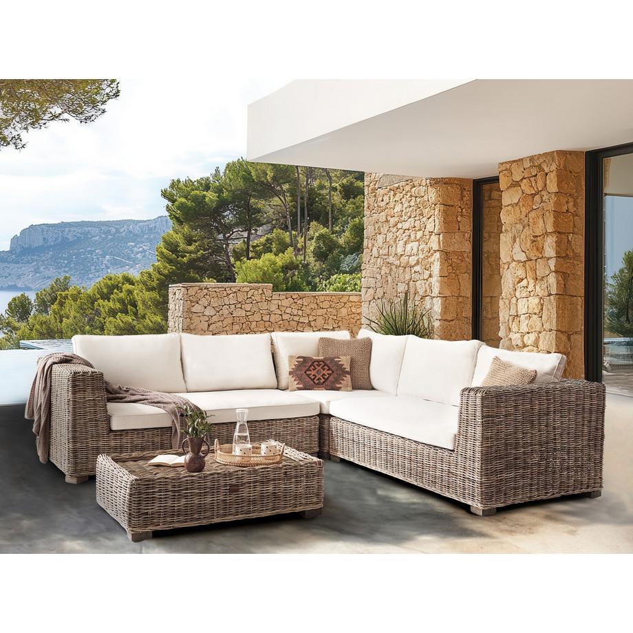 Beliani Lounge Set aus Rattan Klassisch RINELLA  