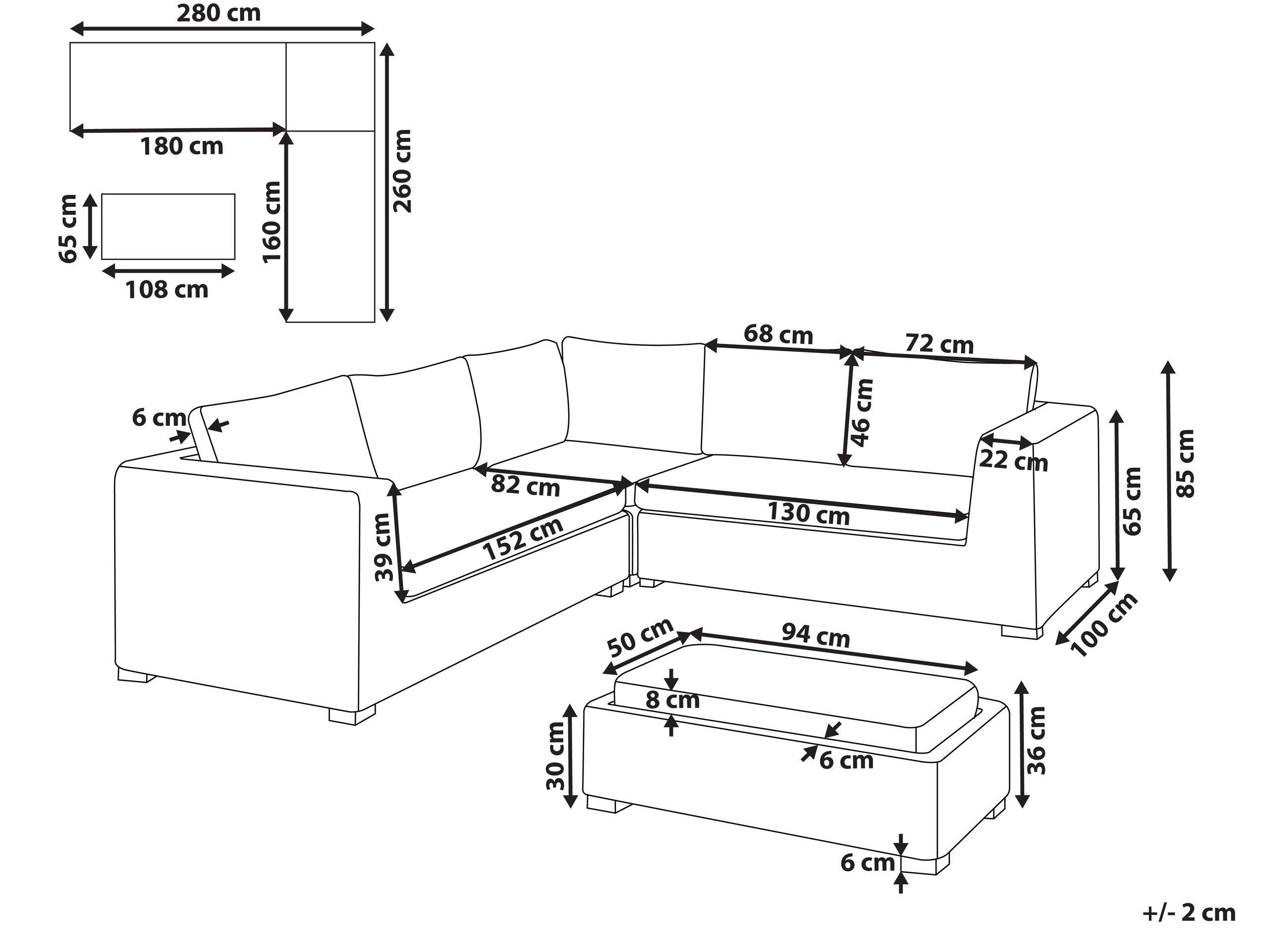 Beliani Salotto da giardino en Rattan Classico RINELLA  
