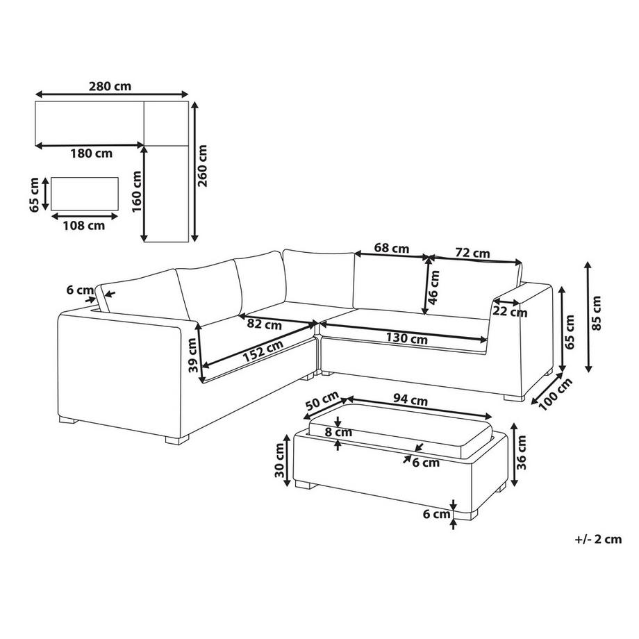 Beliani Lounge Set aus Rattan Klassisch RINELLA  