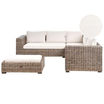 Set lounge pour jardin en Rotin Traditionnel RINELLA