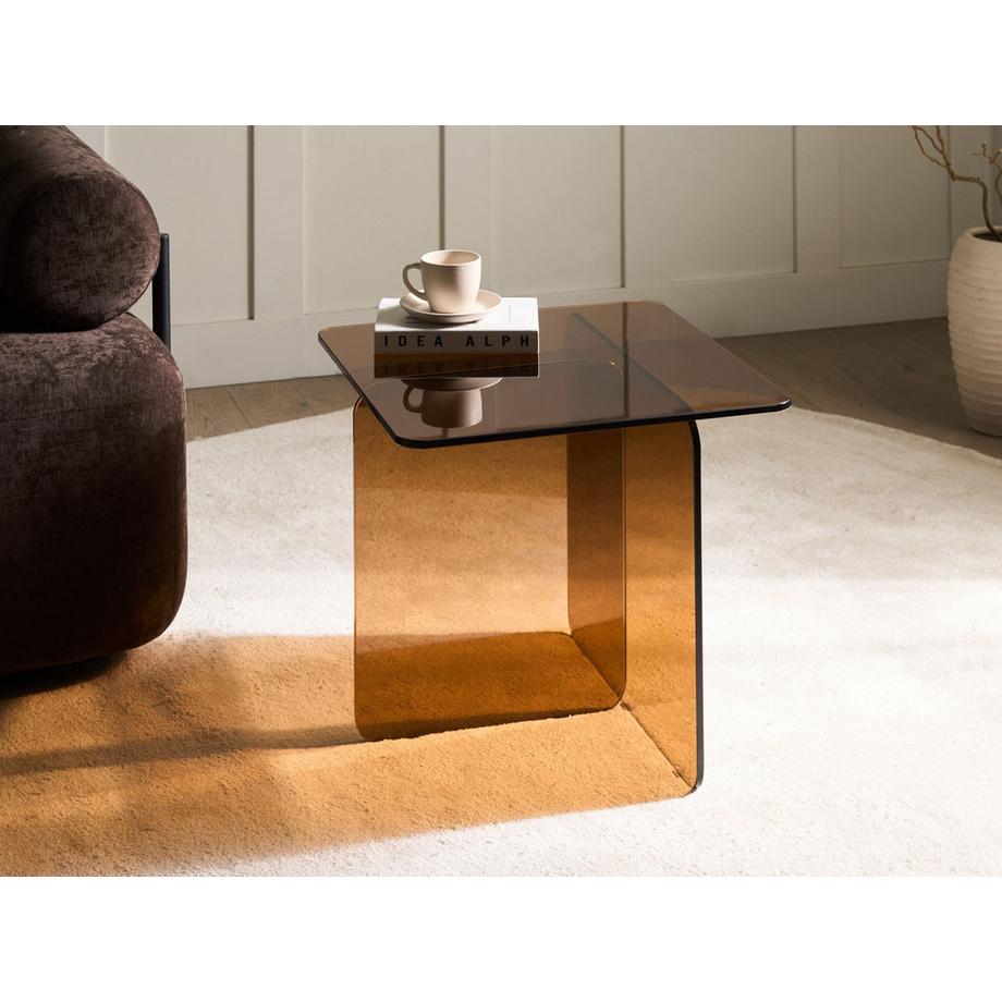 Beliani Beistelltisch aus Sicherheitsglas Minimalistisch AMISK  