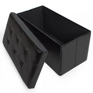 Tectake Cassapanca pouf pieghevole in pelle sintetica con contenitore 80 x 40 x 40 cm  