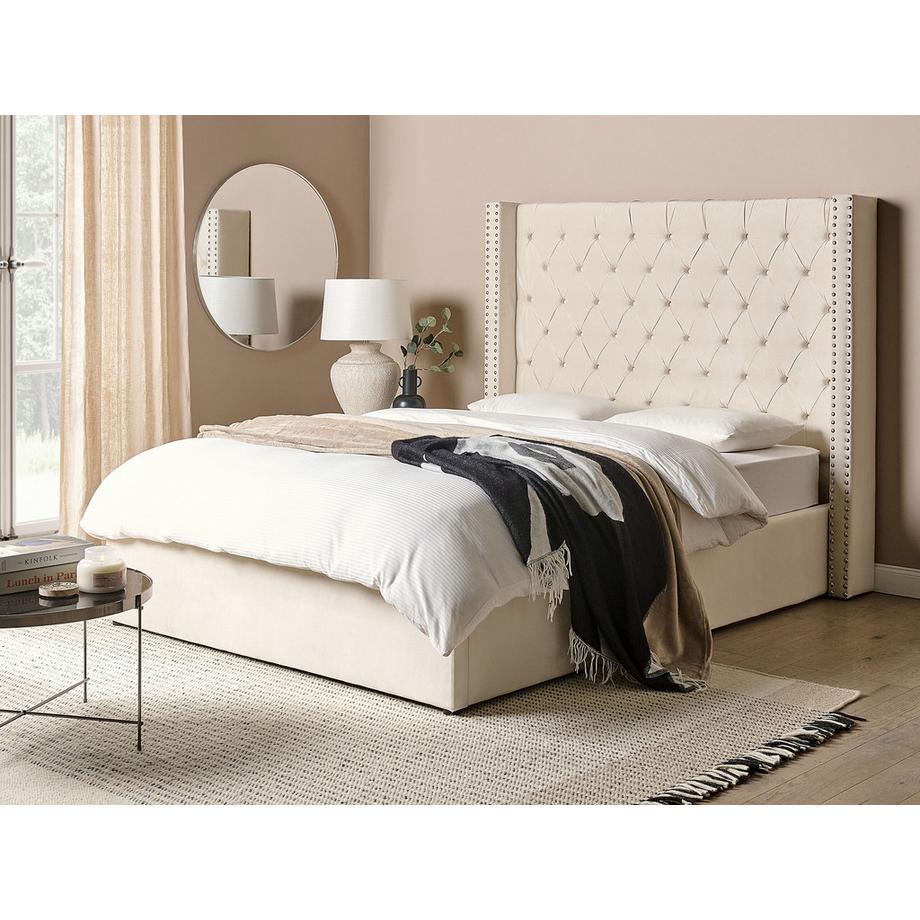 Beliani Lit ottoman en Velours Glamour LUBBON  