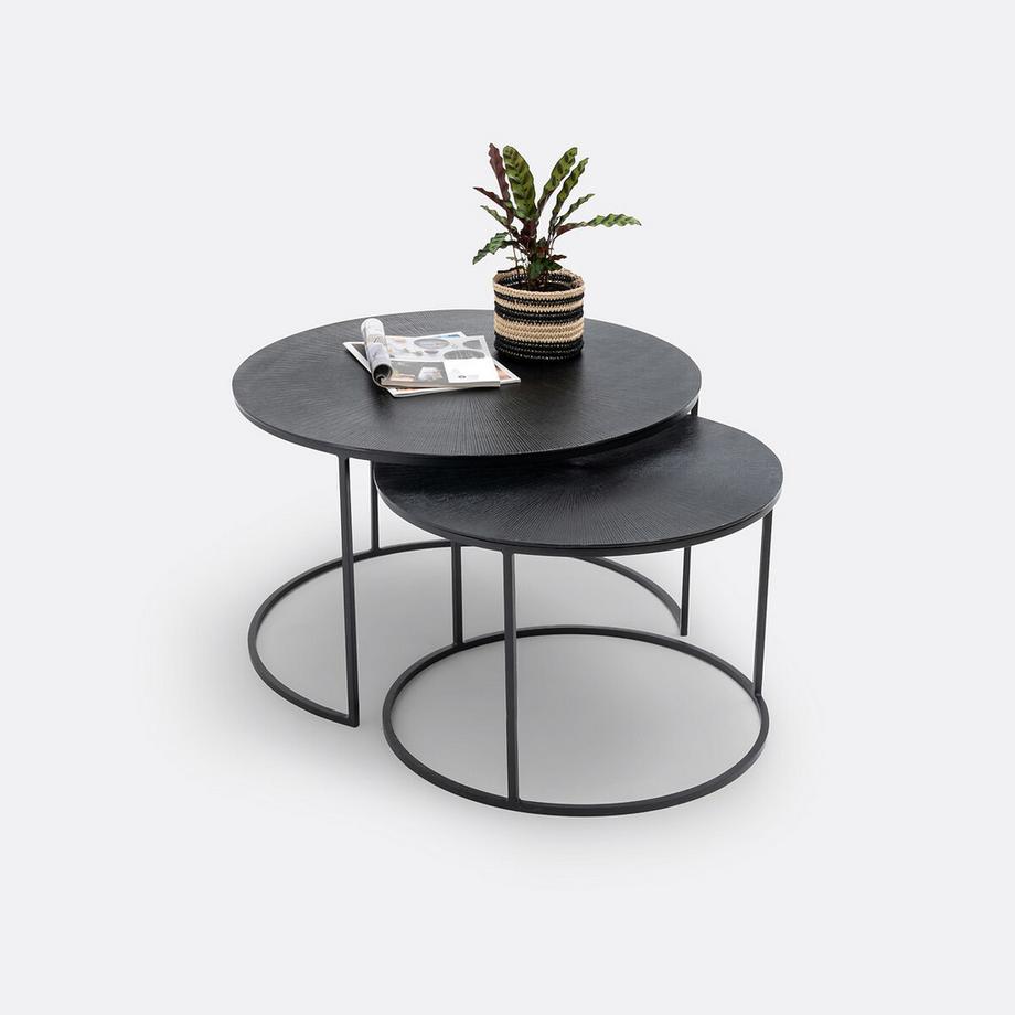 La Redoute Intérieurs Lot de 2 tables basses gigognes métal acier  