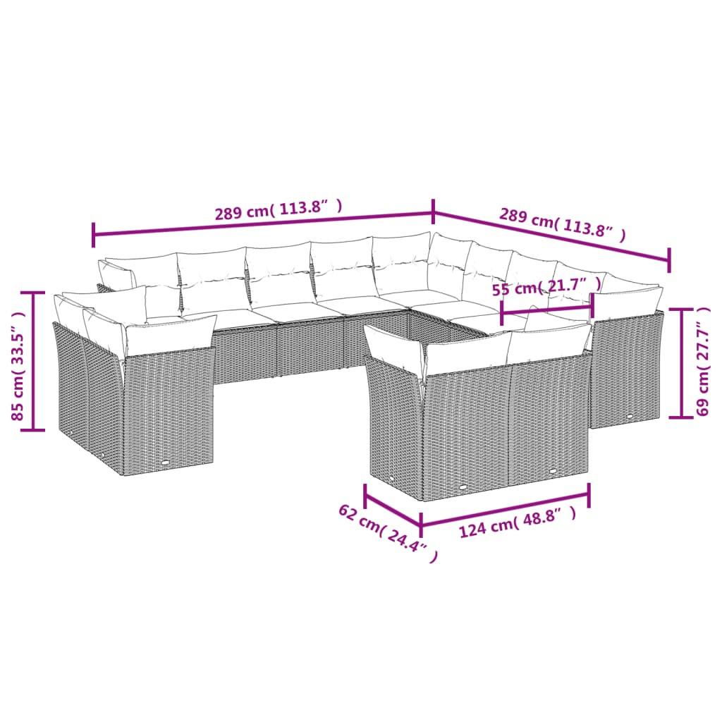 VidaXL Ensemble de canapés de jardin rotin synthétique  