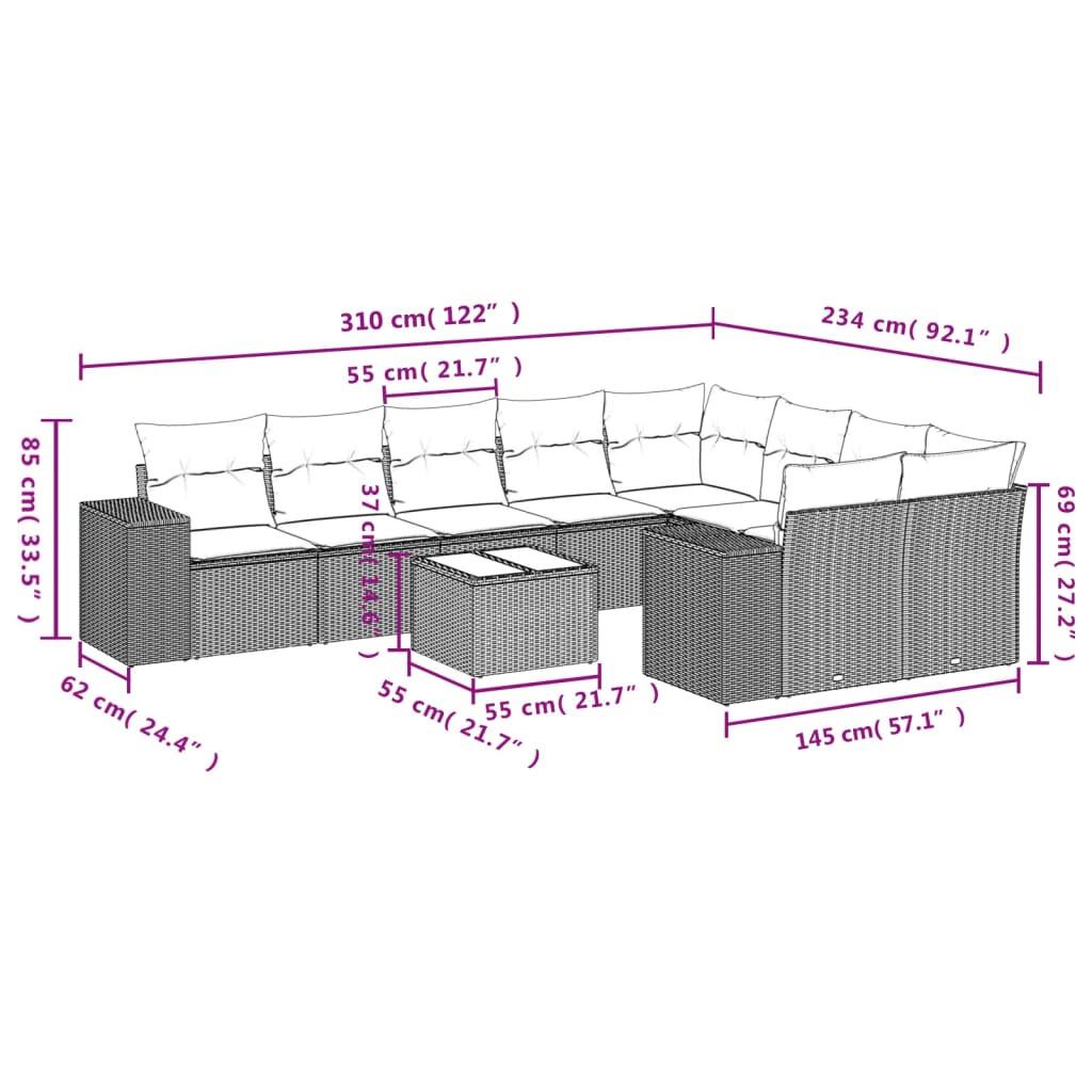 VidaXL Ensemble de canapés de jardin rotin synthétique  