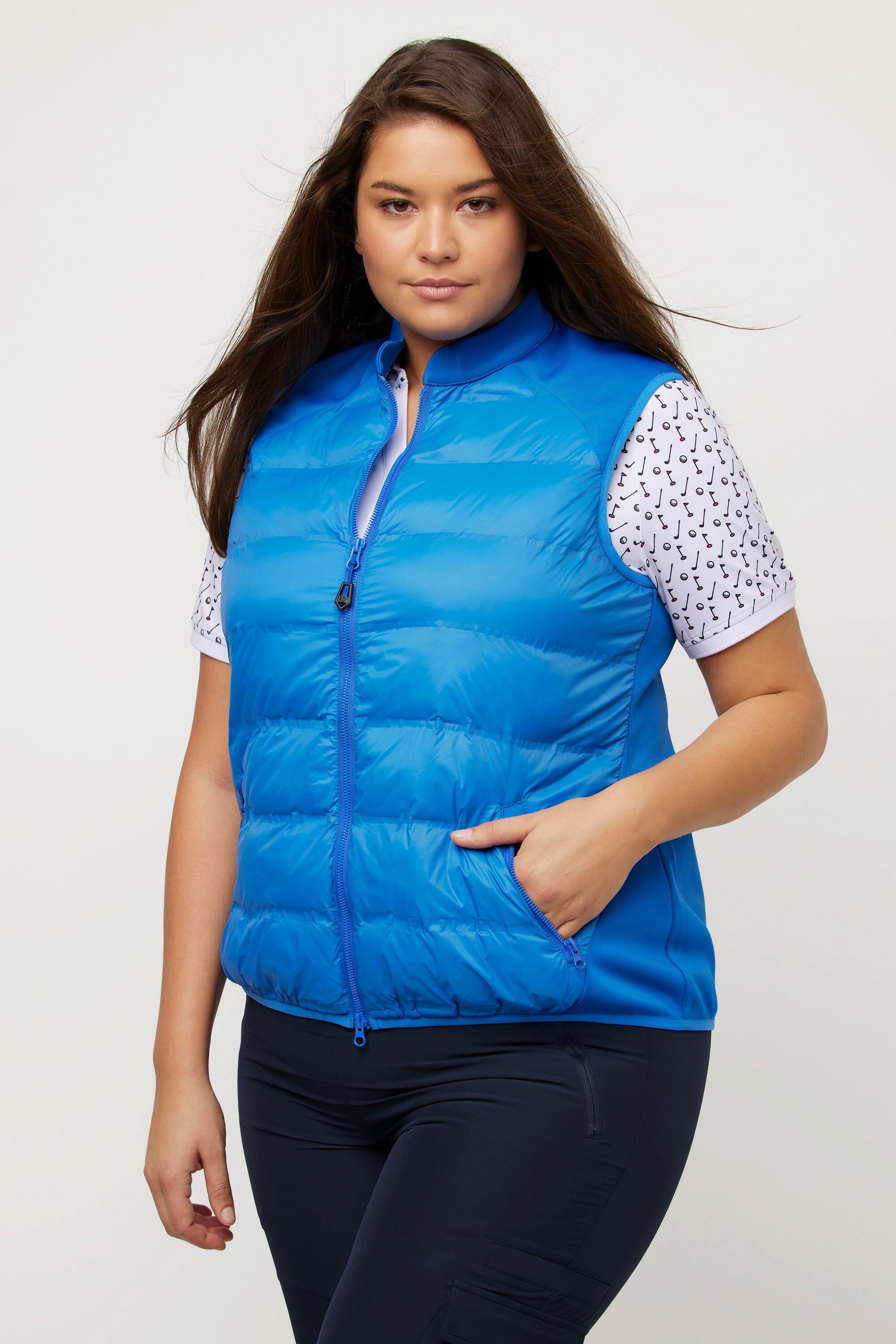 Ulla Popken  Gilet hybrid da golf con power stretch, cerniera a cursore doppio e collo alto 