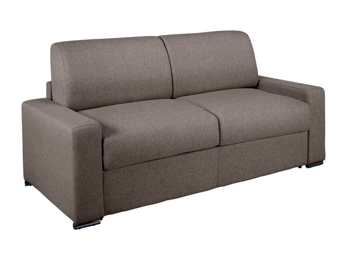 LINEA SOFA Schlafsofa mit Matratze 3-Sitzer Stoff - Anthrazit - Liegefläche mit Lattenrost: 140 cm - Matratzenhöhe: 14 cm mit Memory Schaum - CALITO  