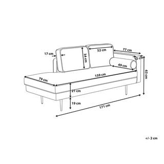 Beliani Chaise longue côté droit en Velours Moderne MIRAMAS  