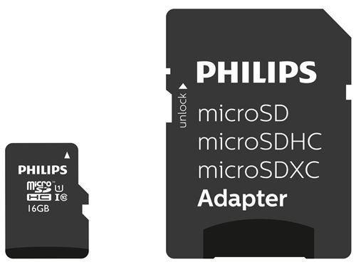 Image of MicroSDHC 16 GB Speicherkarte mit SD-Adapter Schwarz