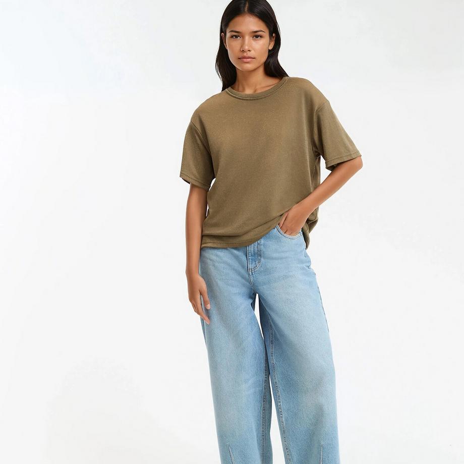 La Redoute Collections Rundhals Pailletten T-Shirt  