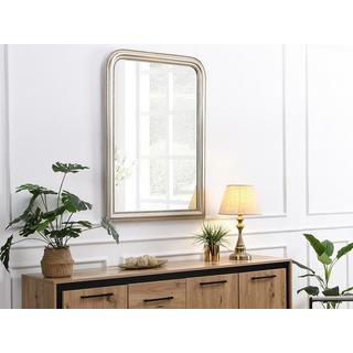 OZAIA Miroir style vintage en bois de paulownia - L. 80 x H. 110 cm - Champagne - HELOISE  