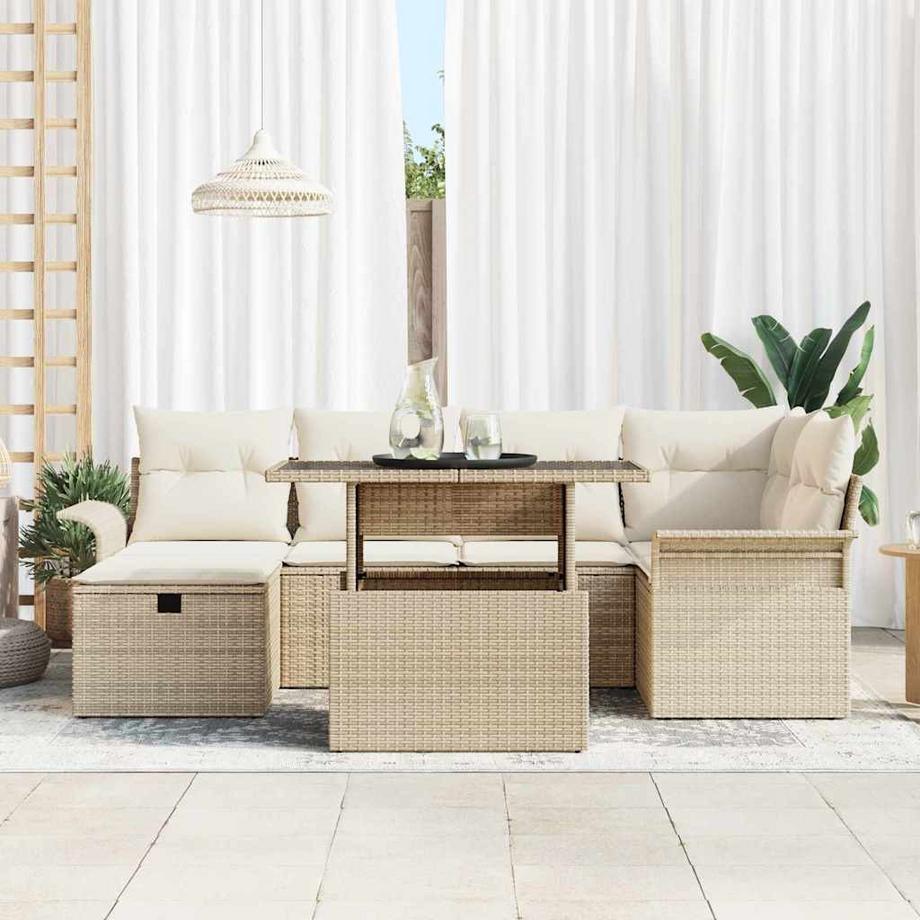 VidaXL Ensemble de canapé modulable poly rattan  