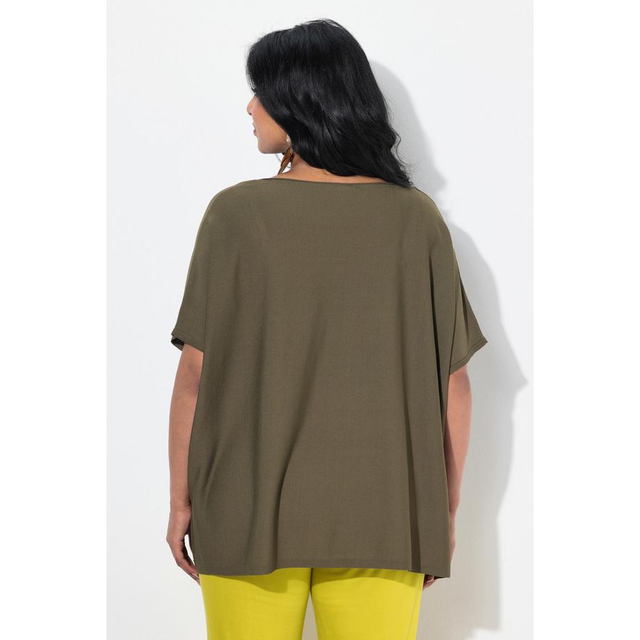 Ulla Popken Pull Oversize Encolure Bateau Manches Chauve-Souris  