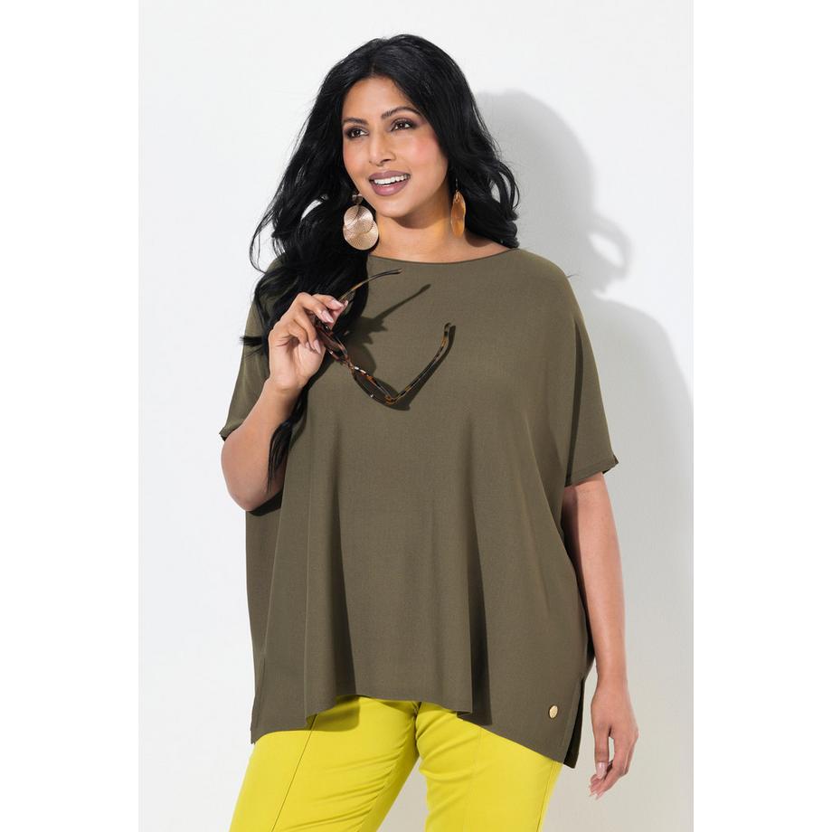 Ulla Popken Pull Oversize Encolure Bateau Manches Chauve-Souris  