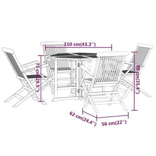 VidaXL Garten-essgruppe teak  